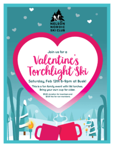 Valentine's Torchlight Ski @ Nelson Nordic Ski Club - Busk Trailhead